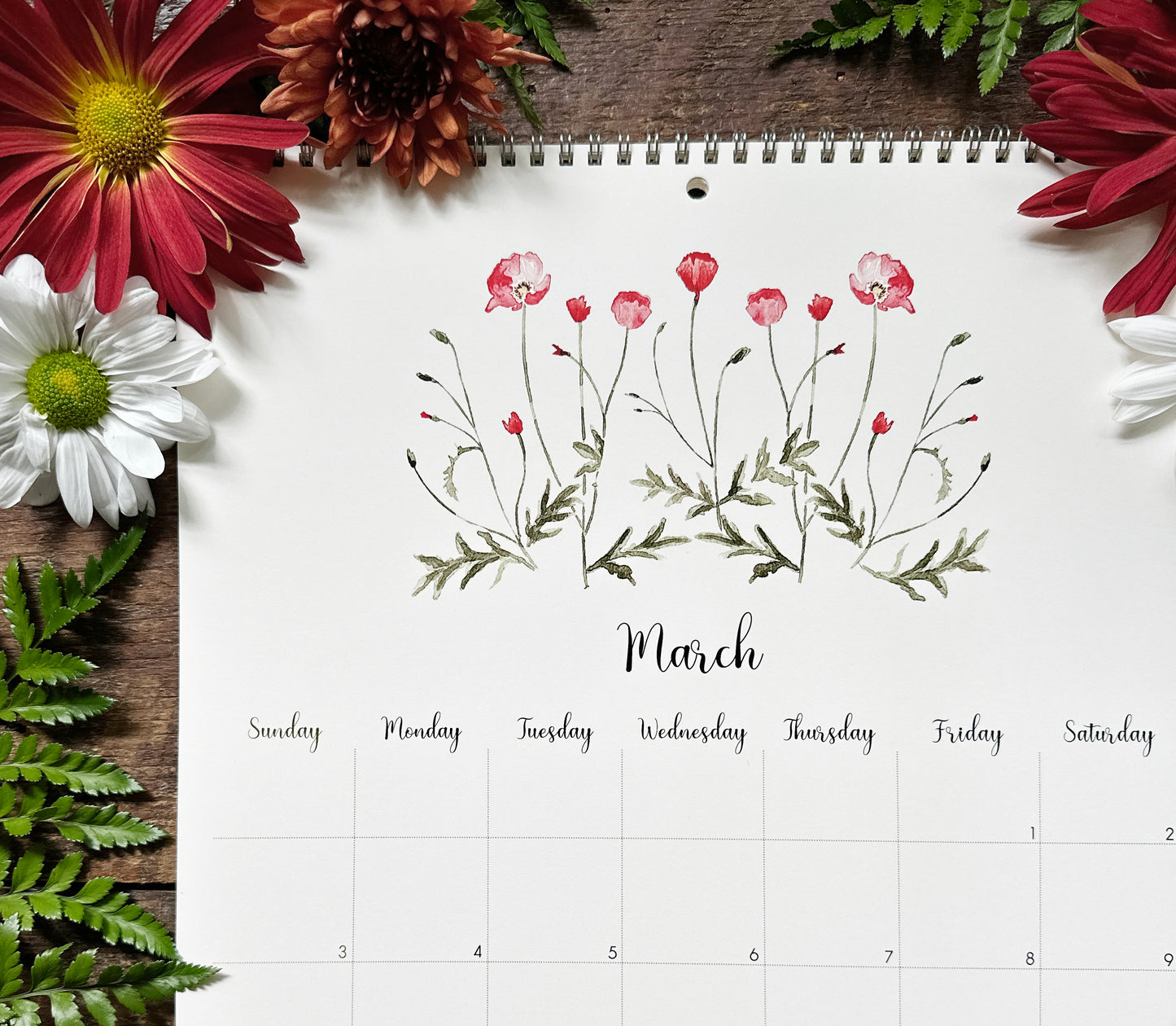 2024 Wall Floral Calendar