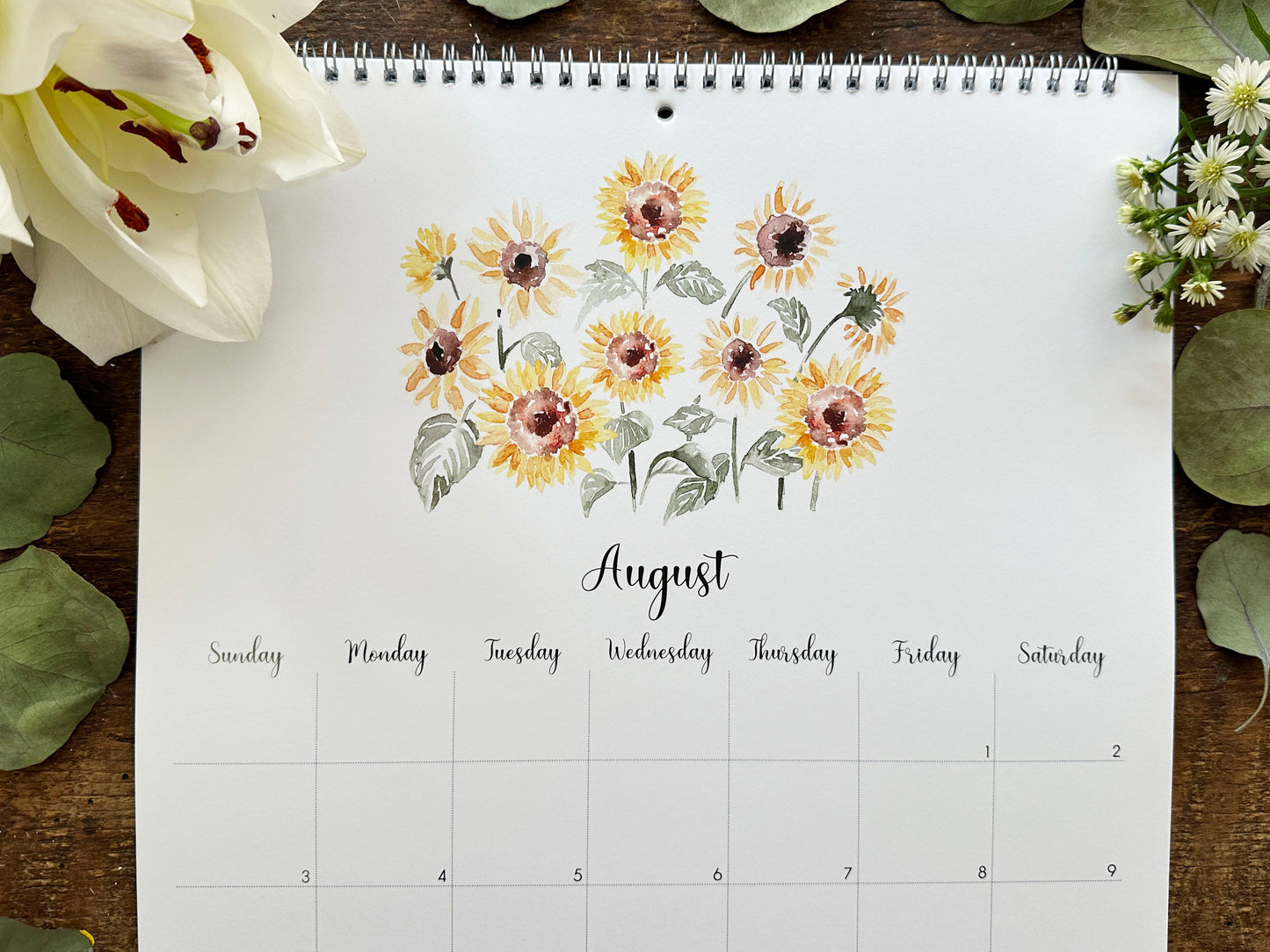 2025 Floral Wall Calendar