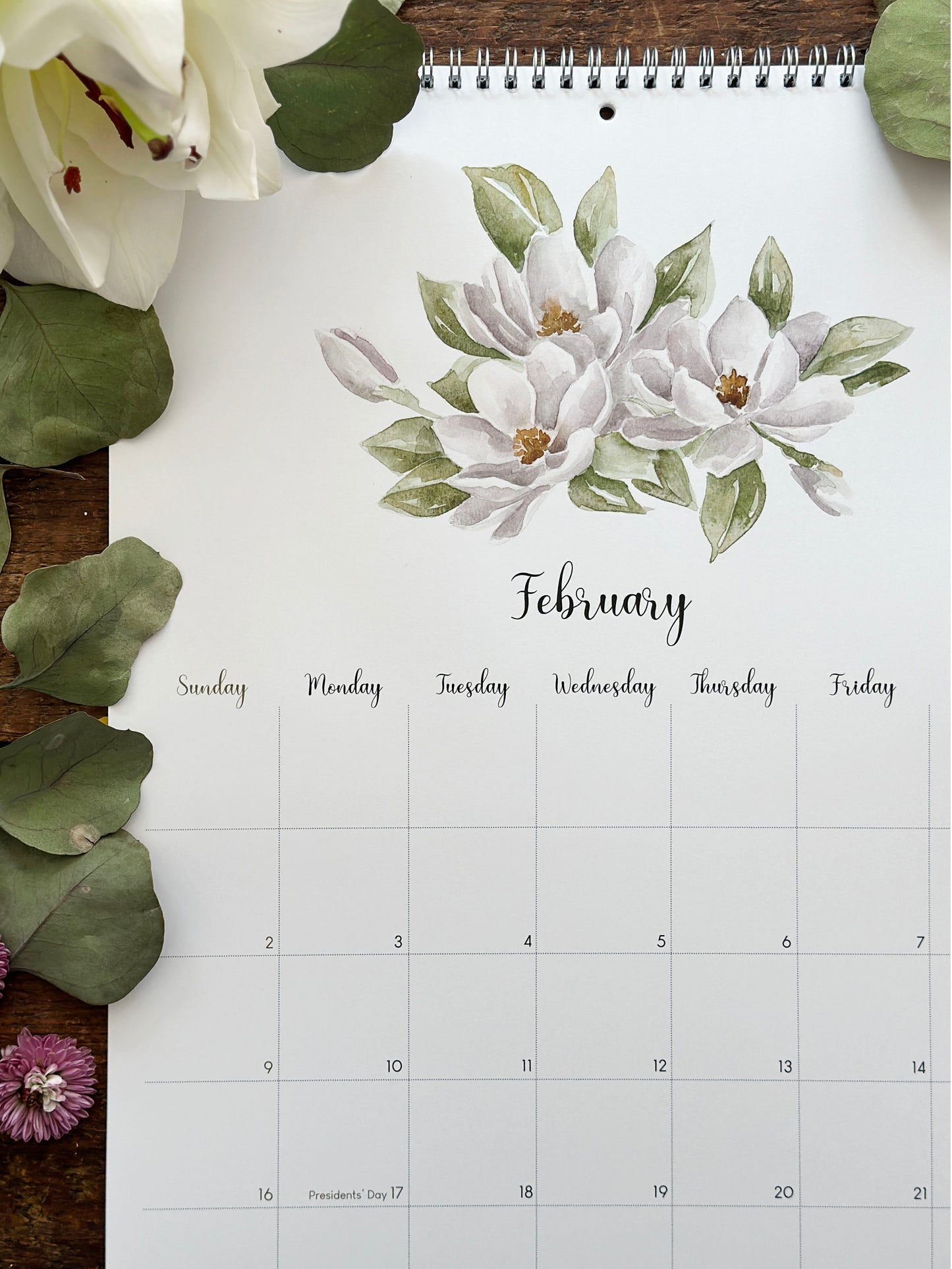 2025 Floral Wall Calendar