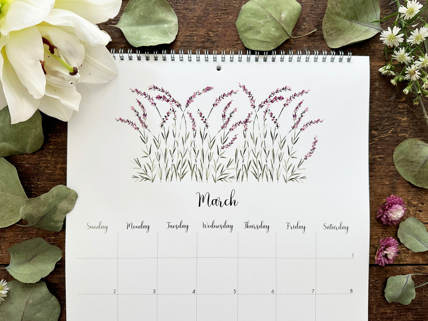 2025 Floral Wall Calendar