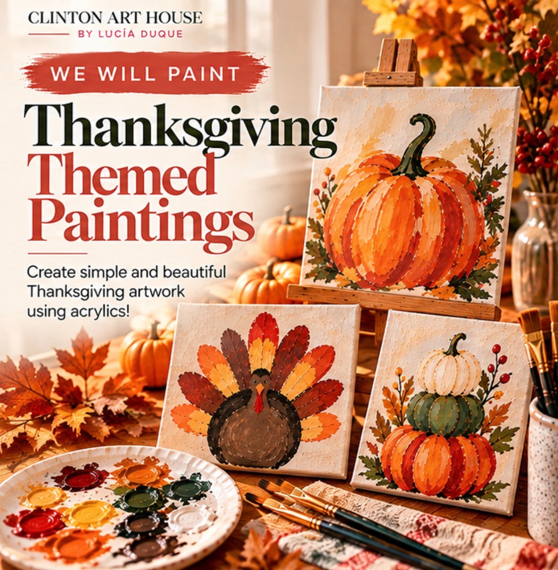 Seasonal Acrylics ~ Fall, Thanksgiving & Christmas