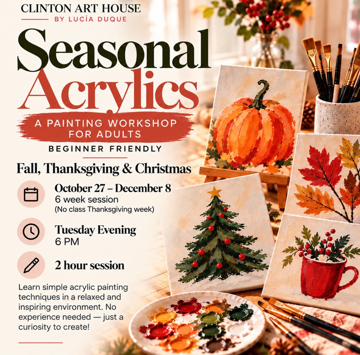 Seasonal Acrylics ~ Fall, Thanksgiving & Christmas
