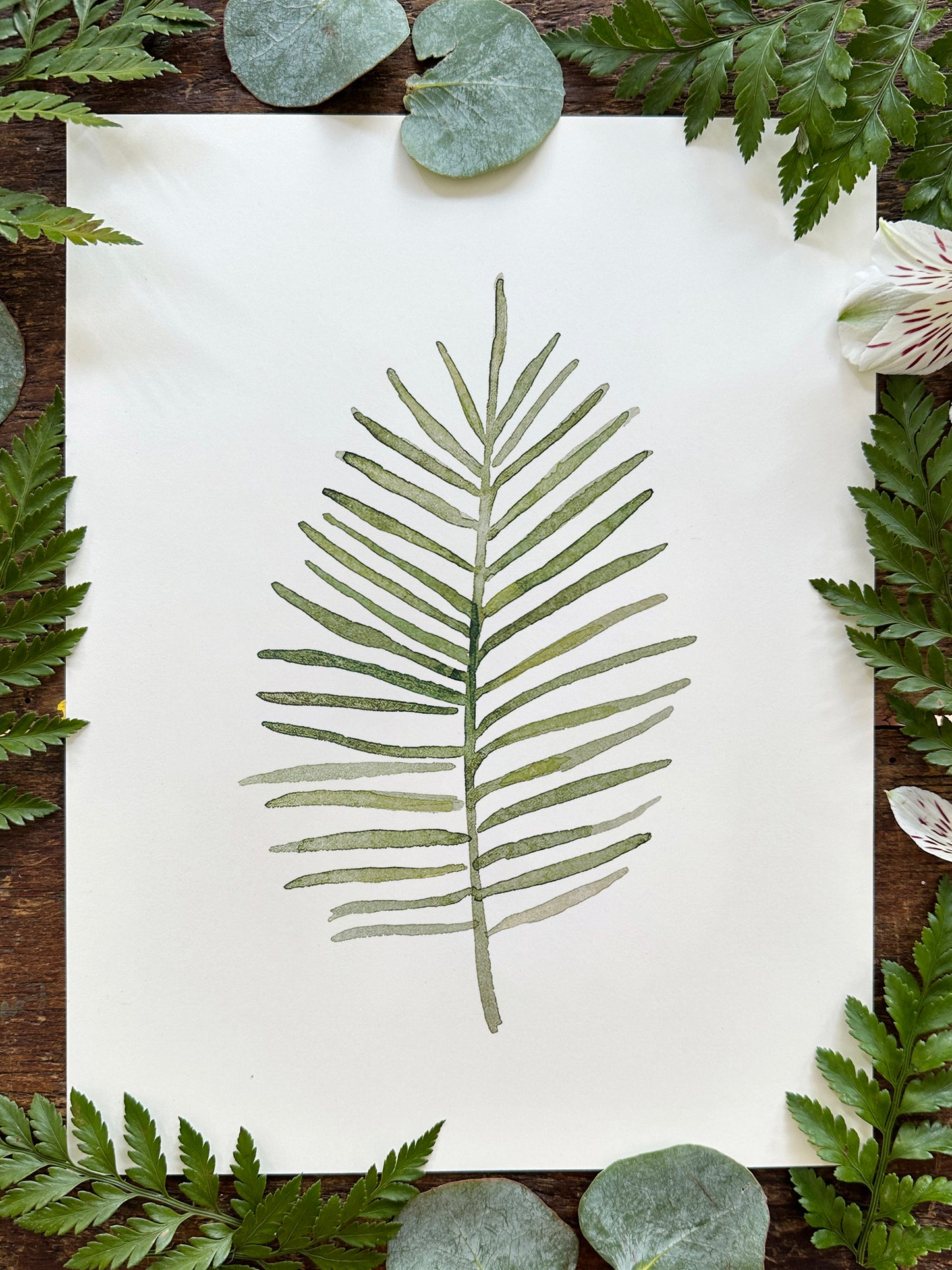 Green Palm Leaf Print